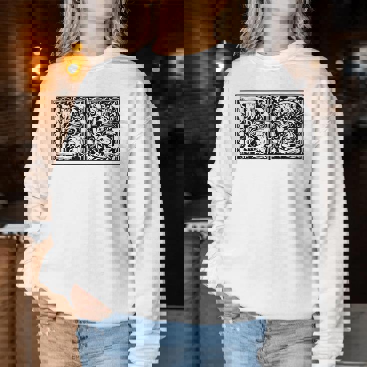 Dg Initials D G Nameurname Onomastics Onomatology レディーススウェットシャツ 面白い贈り物