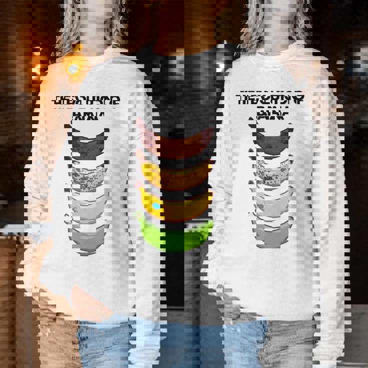 The Evolution Of Banana Novelty Graphic & Cool s レディーススウェットシャツ 面白い贈り物