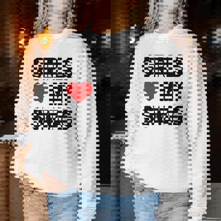 Girls Love Mywagaying Girls Love Mywagの引用 レディーススウェットシャツ 面白い贈り物
