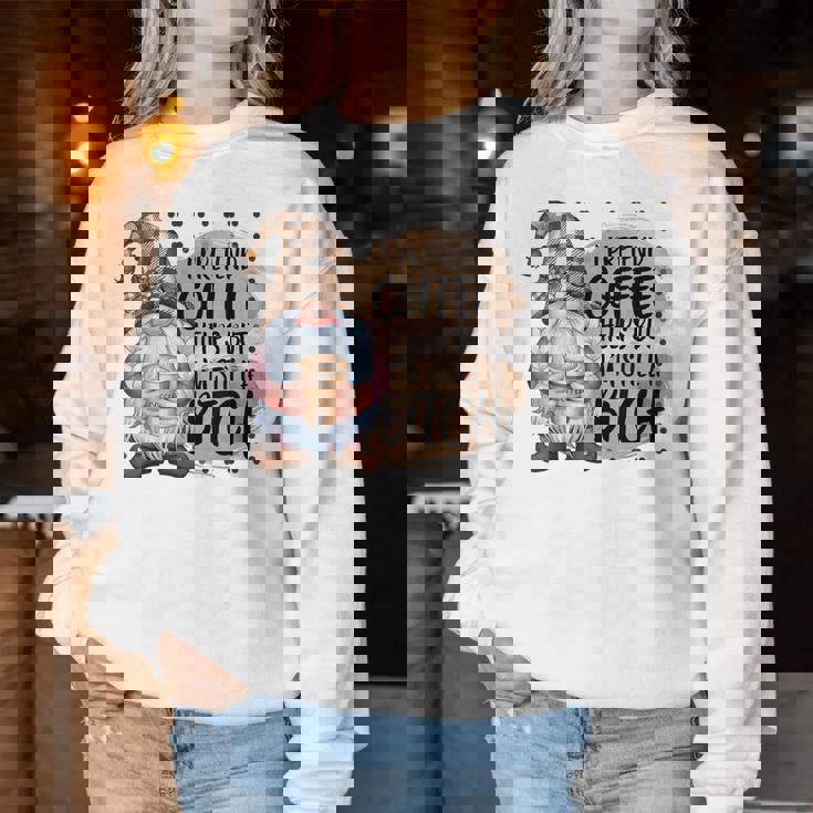 Gnome Coffee Lover I Pretend Coffee Help But I'mtill A レディーススウェットシャツ 面白い贈り物