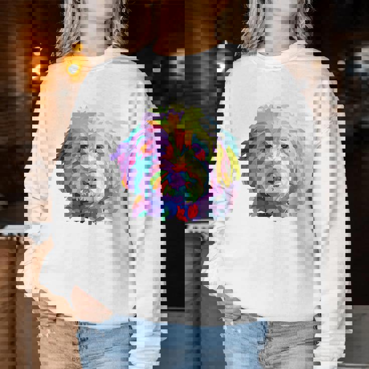 Goldendoodle ギフト ラブラドゥードル Cockapoo Mom カラフル ポップアート レディーススウェットシャツ 面白い贈り物