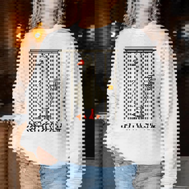 Goose Got Tooilly Hilariousilly Goose Gese Duck Meme レディーススウェットシャツ 面白い贈り物