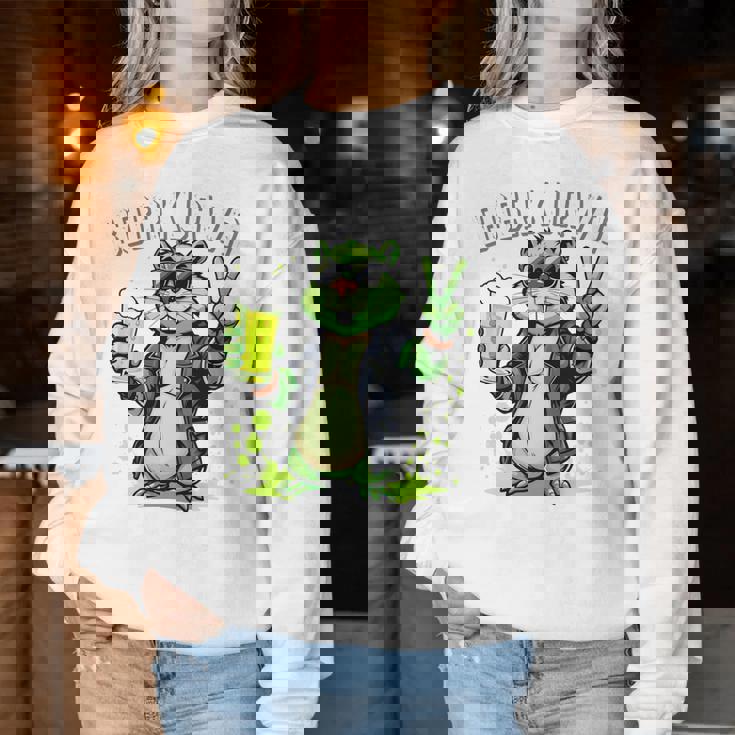 Groovy Polska Piwo Bobr Meme Bóbr Bober Kurwa Yes Pierdole 長袖tシャツ レディーススウェットシャツ 面白い贈り物