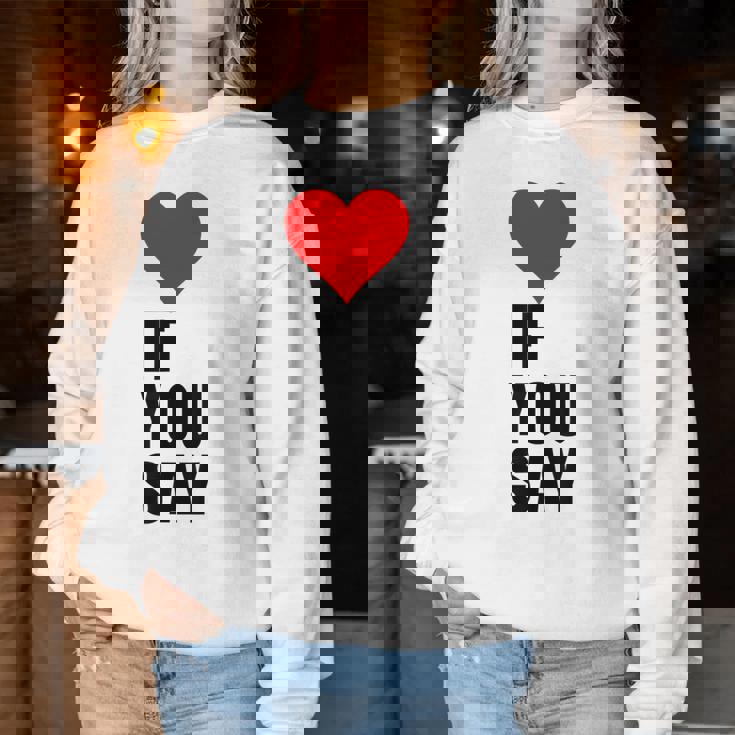 I Love Heart Red If Youay For アパレル レディーススウェットシャツ 面白い贈り物