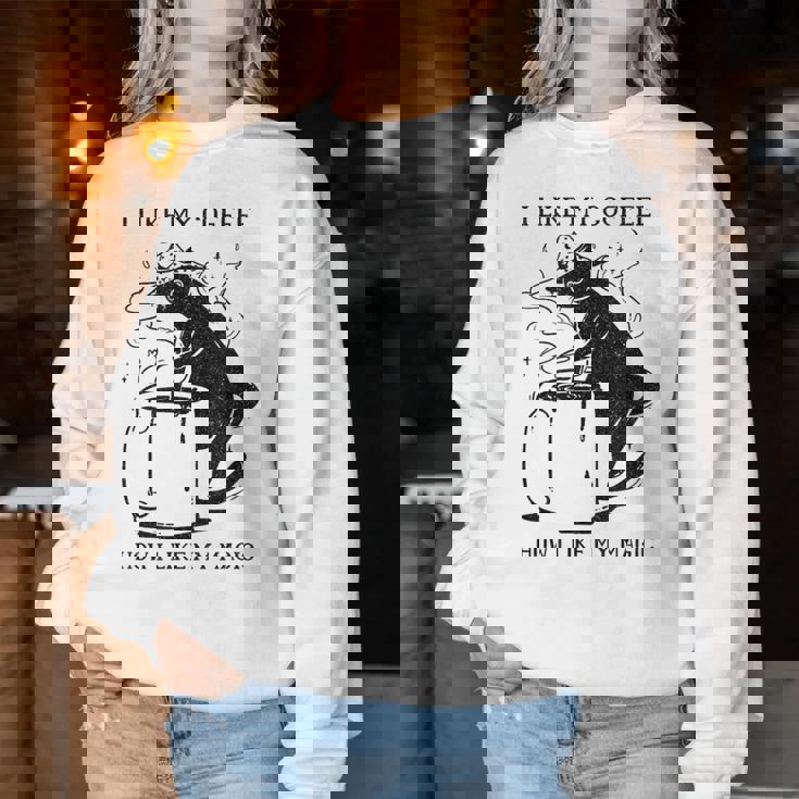 Magic Coffee Cat 面白い猫 レディーススウェットシャツ 面白い贈り物