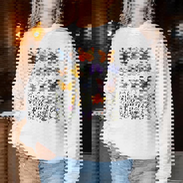Mommy Mama バタフライ フローラル 夏 母の日 グラフィック ママ 長袖tシャツ レディーススウェットシャツ 面白い贈り物