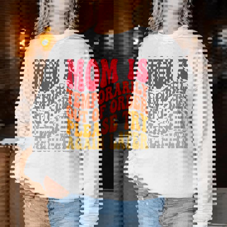 Momは一時的に順不同でおもしろいジョーク ママ向け レディーススウェットシャツ 面白い贈り物