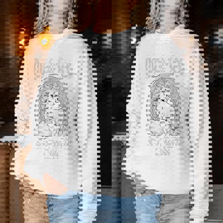 Morally Grey My Favorite Color Dark Unicorn Rainbow レディーススウェットシャツ 面白い贈り物