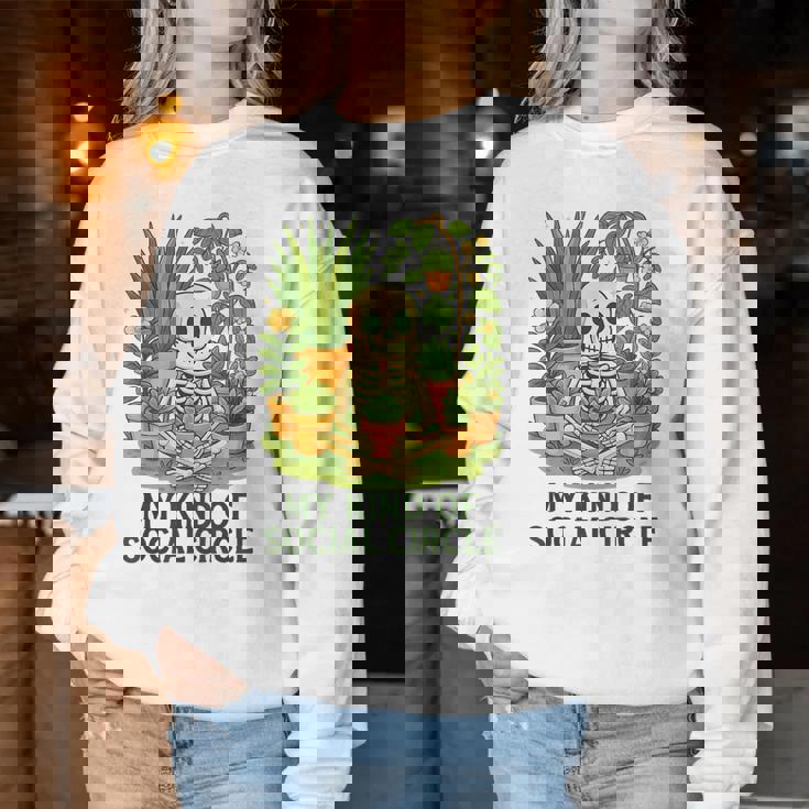 My Kind Ofocial Circle Plantkeleton ユーモア レディーススウェットシャツ 面白い贈り物