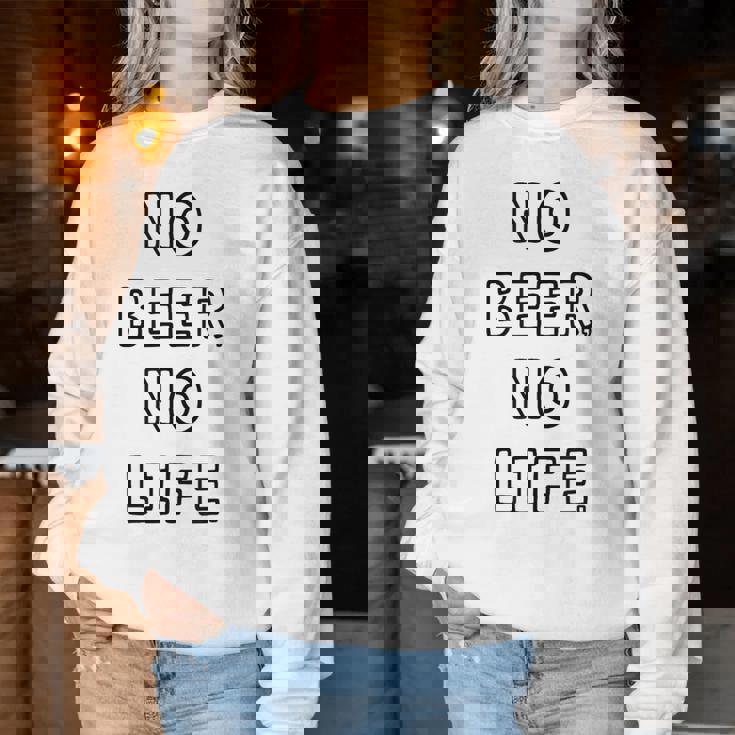 No Beer No Life ノービアーノーライフ ビール おもしろ かわいい レディーススウェットシャツ 面白い贈り物