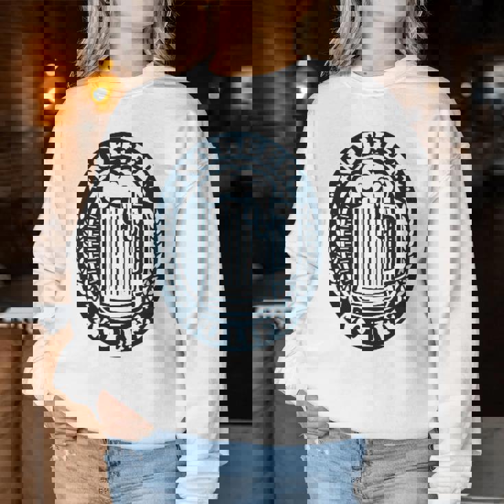 No Beer No Life ヴィンテージ飲料 ビール愛好家向け 左胸 レディーススウェットシャツ 面白い贈り物