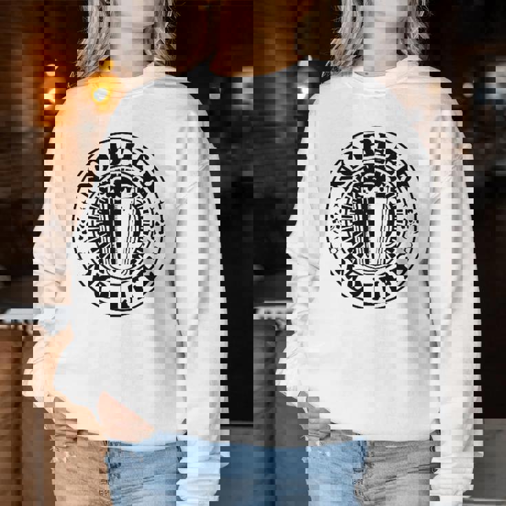 No Beer No Life ヴィンテージ飲酒 ビール愛好家向け 左胸 レディーススウェットシャツ 面白い贈り物