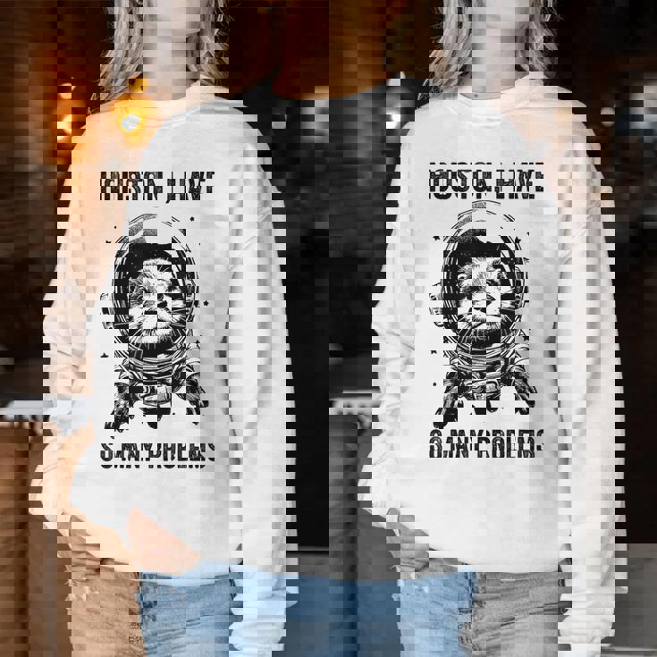 Otter Dad Mompace ヒューストン問題カワウソ レディーススウェットシャツ 面白い贈り物