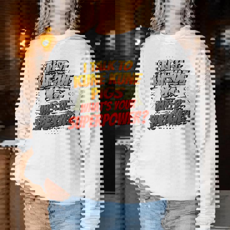 Pig Dad Mom Talkuperpower Kune Kune レディーススウェットシャツ 面白い贈り物