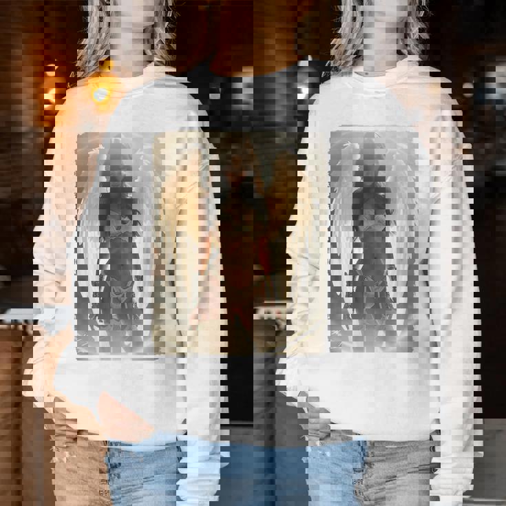 Pinup Girl 男性用 セクシーエンジェルガール 2 バックプリント レディーススウェットシャツ 面白い贈り物