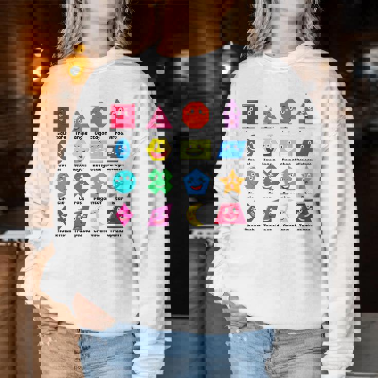 Pre-K Teachershape Learning 教育者向け 算数の日 レディーススウェットシャツ 面白い贈り物