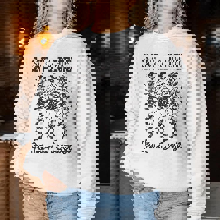 Save A Horse Ride A Cowgirl レトロ ウエスタン ロデオ カントリーガール レディーススウェットシャツ 面白い贈り物