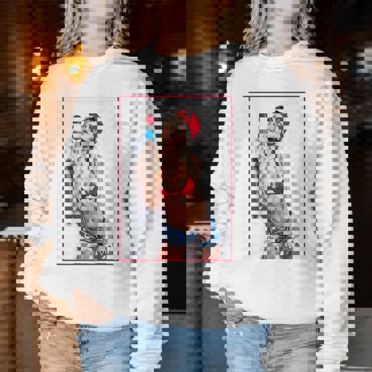 Sexy Girl グラフィックtシャツ セクシーアイスポップピンナップ 3 バックプリント レディーススウェットシャツ 面白い贈り物