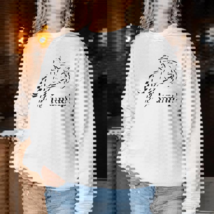 Showjumping Equestrian Horse Riding レディーススウェットシャツ 面白い贈り物