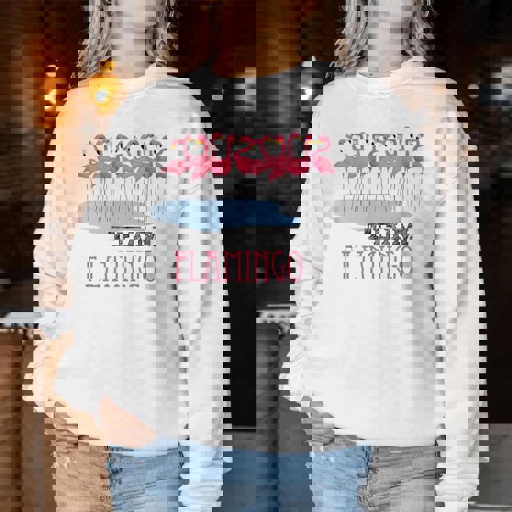 Team Flamingo キュート フラミンゴシャツ 素晴らしい夏用シャツ レディーススウェットシャツ 面白い贈り物