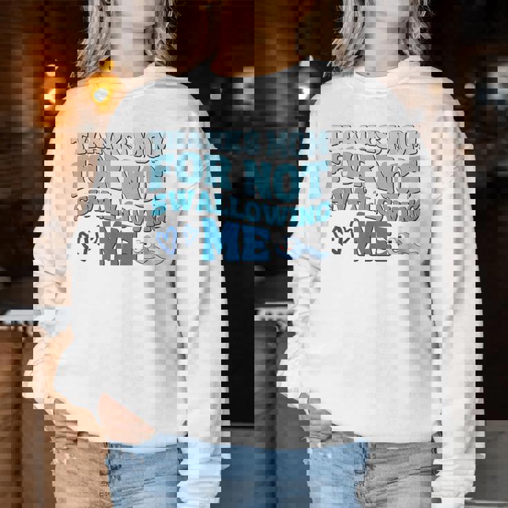 Thank Mom For Notwallow Me 娘 息子 母の日 レディーススウェットシャツ 面白い贈り物