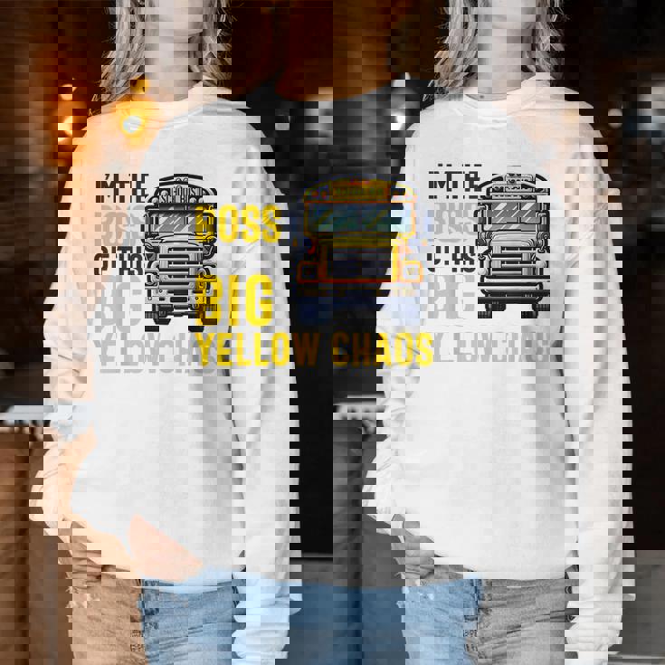 おかしなスクールバス運転手感謝 男性 女性 退職 レディーススウェットシャツ 面白い贈り物