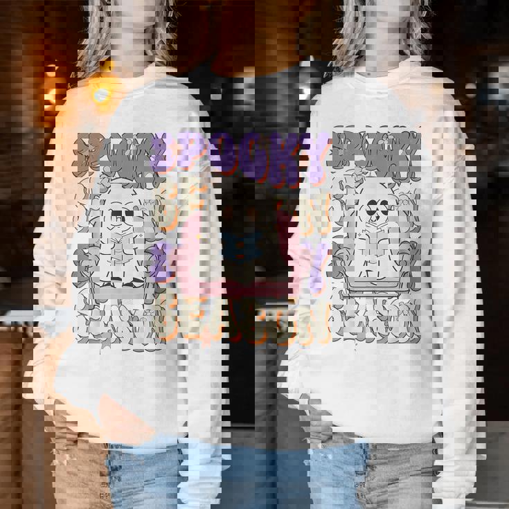 おもしろい言葉 不気味な季節 ハロウィン 幽霊 先生 女性 男性 レディーススウェットシャツ 面白い贈り物