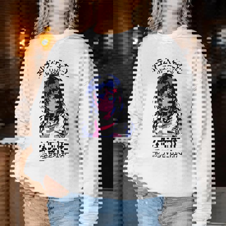 かわいい 和 かわいい アニメ 女の子 イラスト グラフィック デザイン レディーススウェットシャツ 面白い贈り物