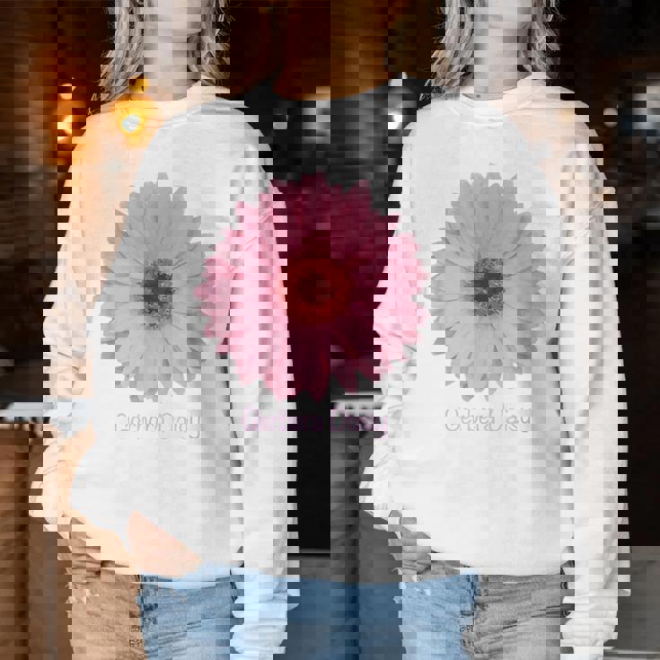 ガーベラ デイジー 花 レディーススウェットシャツ 面白い贈り物