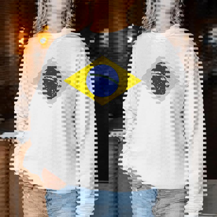 グリーン ブラジル国旗 サッカー ファン 男性 女性 男の子 女の子 キッズ レディーススウェットシャツ 面白い贈り物