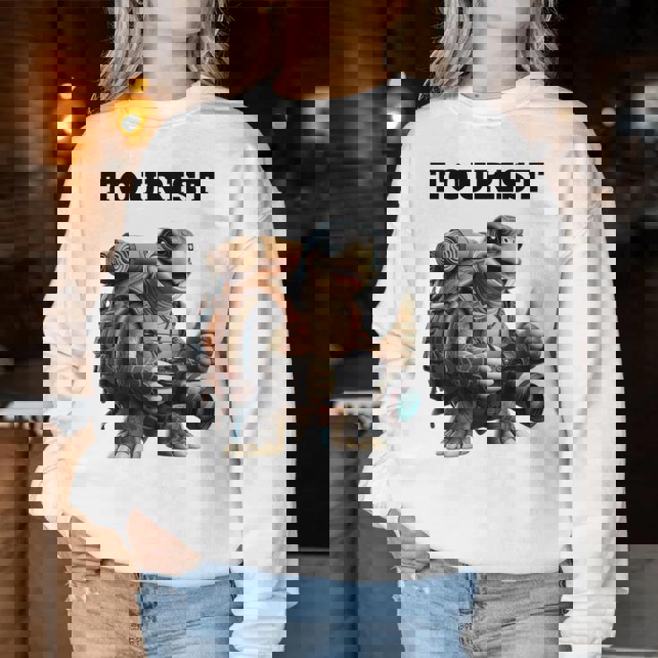 ツーリスト ウミガメ 家族 男性 女性 男の子 女の子 キッズ 大人 長袖tシャツ レディーススウェットシャツ 面白い贈り物