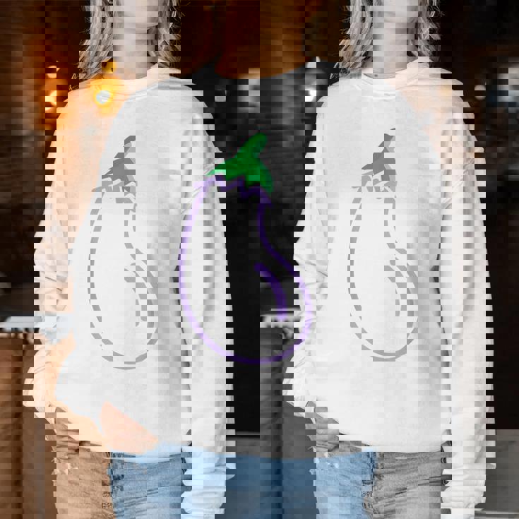 ナス 衣装 野菜 ビーガン 大人 女性 男性 子供 レディーススウェットシャツ 面白い贈り物