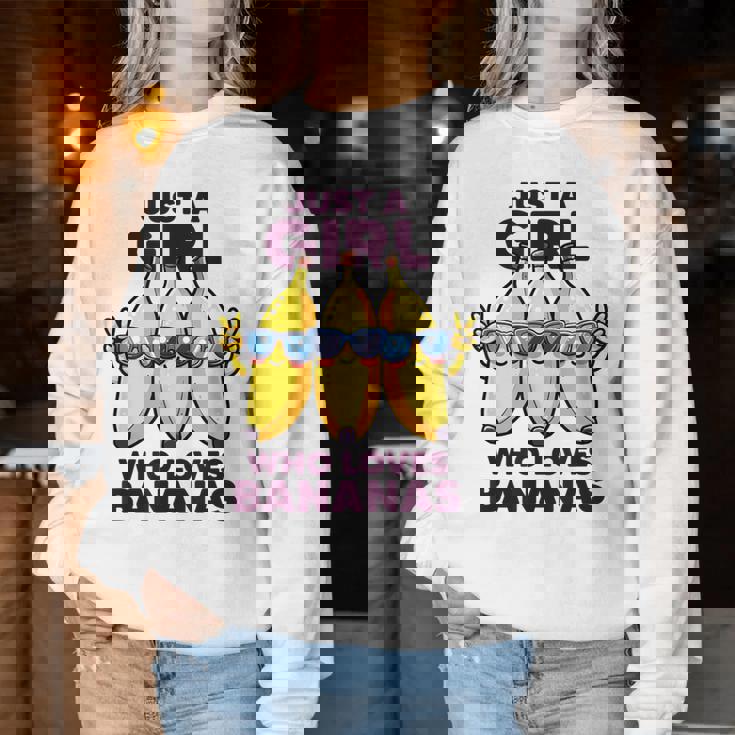 バナナ好きな女の子だけフルーツファニーイエローバナナ好き レディーススウェットシャツ 面白い贈り物