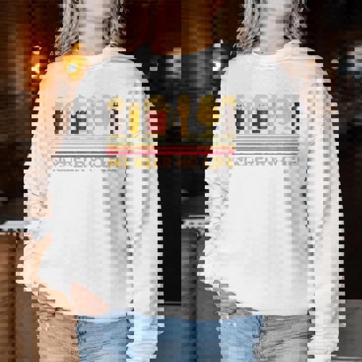 ビール 酒 面白いtシャツ No Beer No Life 飲み おもしろ 飲み会 のんべえ メンズ ネタ 服 長袖tシャツ レディーススウェットシャツ 面白い贈り物