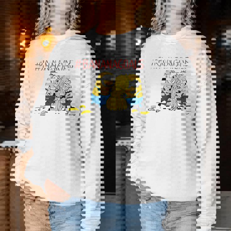 ミニオン Bananagoals レディーススウェットシャツ 面白い贈り物