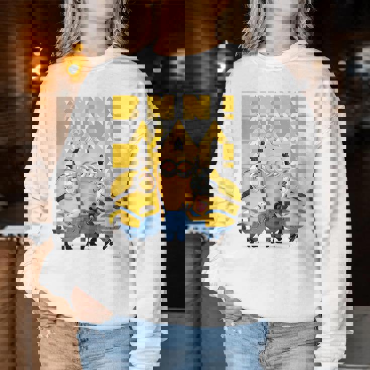 ミニオン Banana×4 レディーススウェットシャツ 面白い贈り物