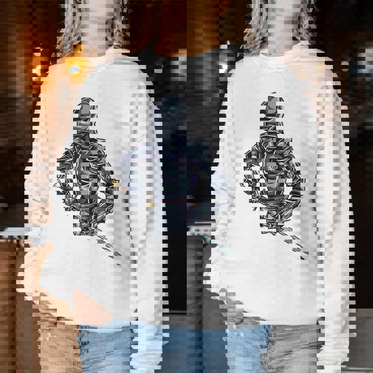 中世の兵士 騎士 戦士 ギフト 男性 女性 子供 男の子 レディーススウェットシャツ 面白い贈り物