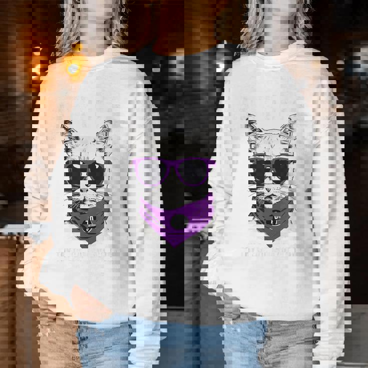 古希祝い ねこ サングラス 父 男性 女性 母 猫好き 古希 お祝い 70歳 おもしろ おもろい かっこいい レディーススウェットシャツ 面白い贈り物