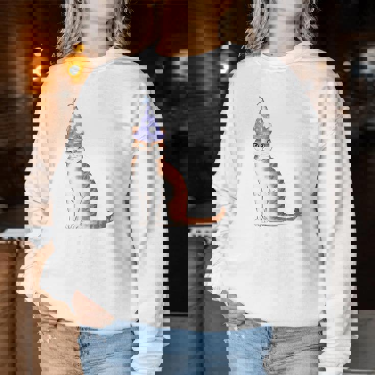 古希祝い 猫好き 男性 女性 古希 お祝い 70歳 かわいい ねこ おしゃれ 猫 紫色 レディーススウェットシャツ 面白い贈り物