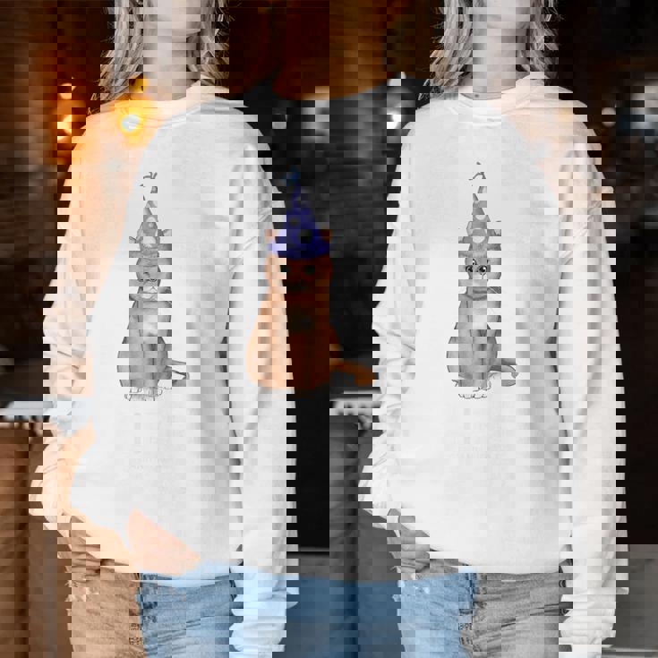 喜寿祝い 猫好き 男性 女性 喜寿 お祝い 77歳 かわいい ねこ おしゃれ 猫 紫色 レディーススウェットシャツ 面白い贈り物