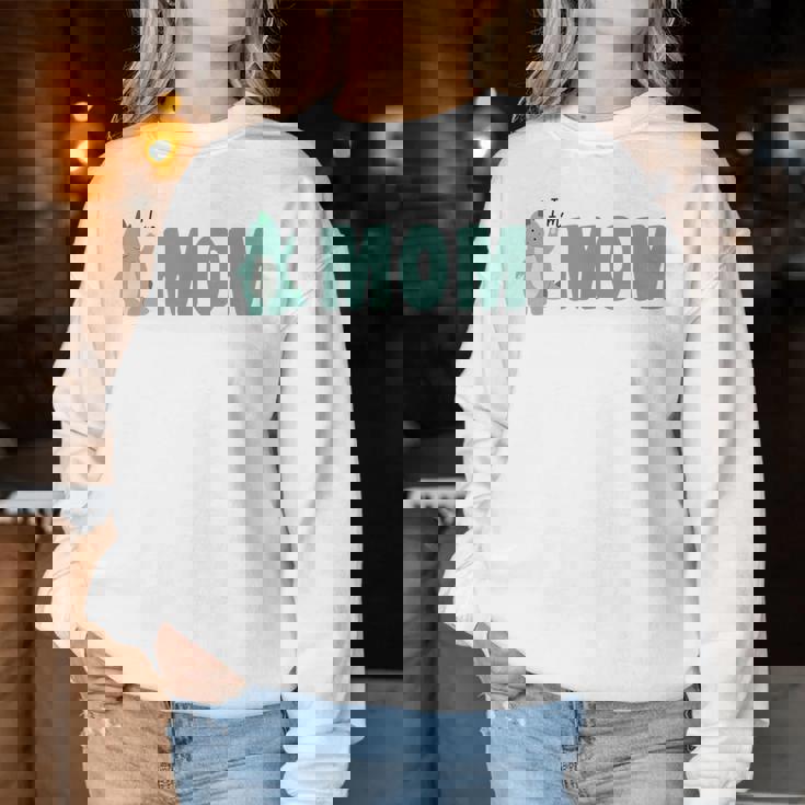 恐竜 かわいい 恐竜好き 家族 お揃い 親子ペア 親子コーデ 家族写真 お母さん 母 はは ママ I'm Mom レディーススウェットシャツ 面白い贈り物