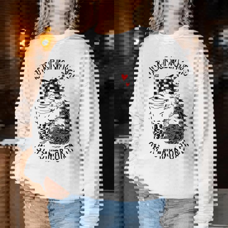 猫が大好きな女の子とボバティーラグドール猫好き レディーススウェットシャツ 面白い贈り物