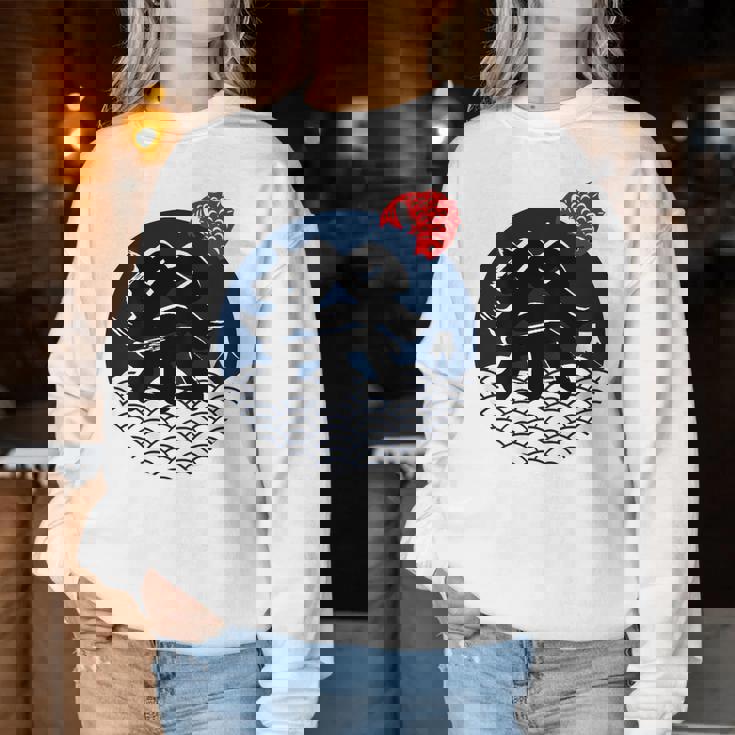 祭 まつり お祭り 海 富士山 鯛 夏祭り 秋祭り 花火大会 納涼まつり カジュアル はっぴのようなおもしろワッショイ レディーススウェットシャツ 面白い贈り物