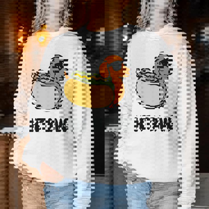 面白い犬 ホットドッグ 食通 駄洒落ギフト 男性 女性 キッズ 男の子 女の子 レディーススウェットシャツ 面白い贈り物