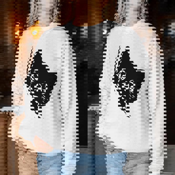 面白い猫 子猫 キティギフト 男性 女性 子供 男の子 女の子 長袖tシャツ レディーススウェットシャツ 面白い贈り物