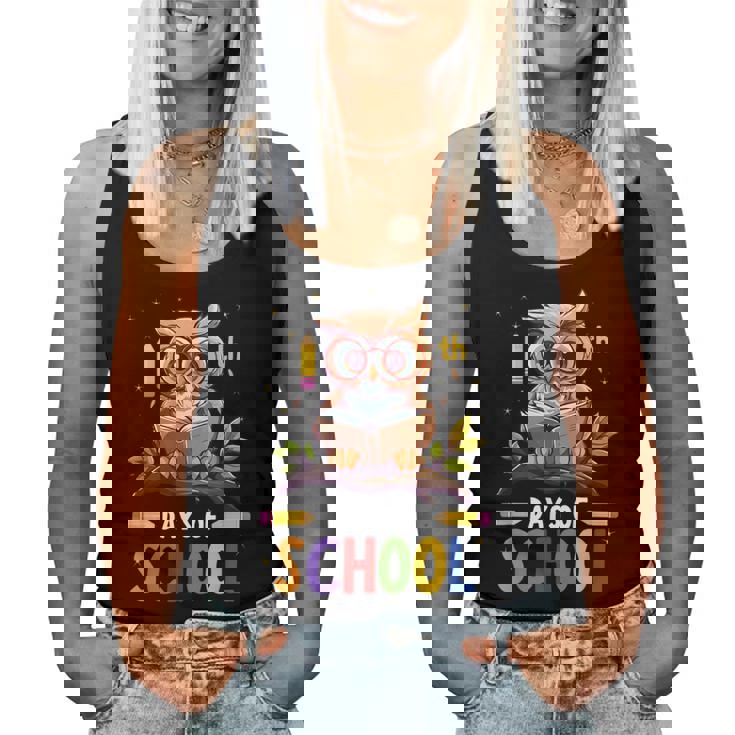 100Th Days Ofchool Owls 鳥 学生 100日間の学校 レディースタンクトップ