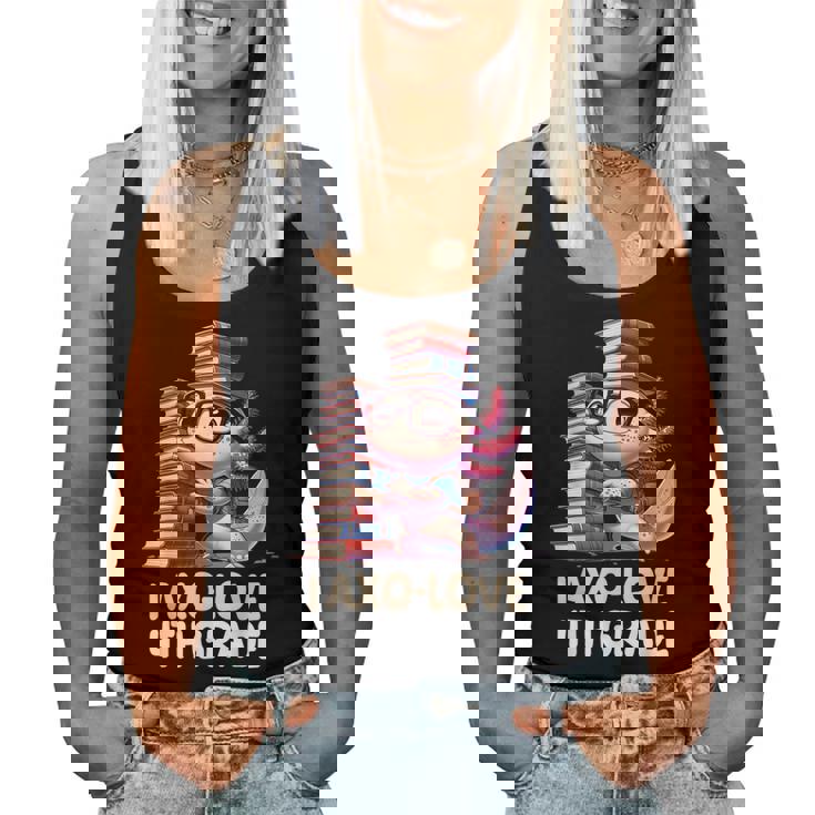 I Axo Love 4Th Grade Axolotl 新学期読書 レディースタンクトップ