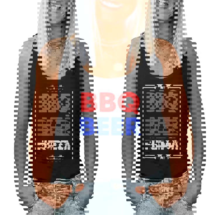 Bbq Beer Freedom シャツ レディースタンクトップ