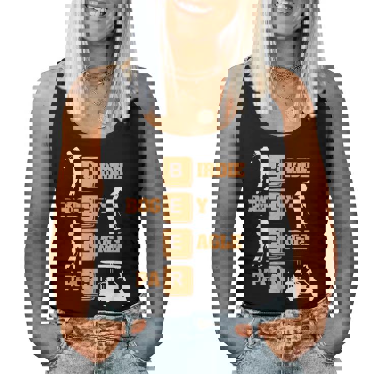 Birdie Bogey Eagle Par Beer ゴルフボール 面白いゴルファー レディースタンクトップ