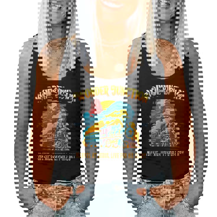 Christian Camp Vbs 2025 Wonder His Glory Junction Train Women Tank Top